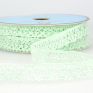 Mintfarbenes Spitzenband, 12mm breit, Meterware