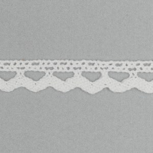 White "Natasha" Zig-Zag Scallop Edge 100% Cotton Lace Trim, 10mm (3/8in) wide *Sold Per Metre*