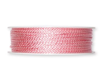 Cordón sedoso trenzado rosa de 5 m, 2 mm (1/16 pulg.) de grosor *Vendido por 5 m*