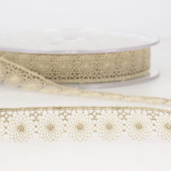 Taupe "Dream Catcher" Gossamer Mandala Guipure Lace Trim, 16mm (5/8in) wide *Sold Per Metre*