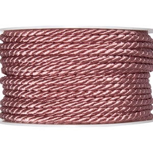 Altrosa gedrehtes, seidiges Garn, 4mm dick *Meterware*
