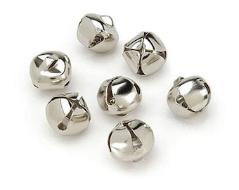 10 x cloches jingle rondes en argent, 12mm (1/2in) * Vendu par 10 *