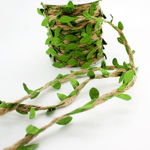 Moss Green Vine Entwined Jute Twine, 5mm (3/16in) wide *Sold Per Metre*