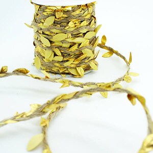 Metallic Gold Vine Verstrengeld Jute Twine, 5mm (3/16in) breed *Verkocht Per Meter*