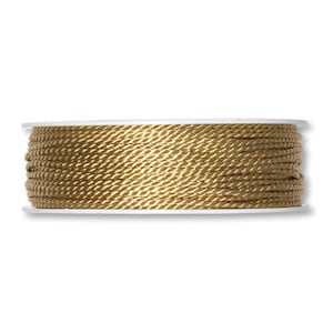 Cordon soyeux torsadé doré de 5 m, 2 mm (1/16 po.) d'épaisseur *Vendu par 5 m*