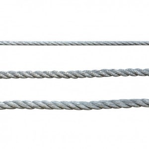 Metallic zilver gedraaid koord, 4 mm (5/32 inch) dik *Verkocht per meter*