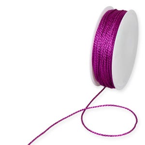 Cordino ritorto in seta color magenta da 5 m, spessore 2 mm (1/16 in) *Venduto a 5 m*