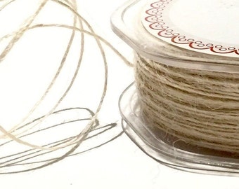 5mtr Ivory Fine Jute Craft Twine, 1mm (1/32in) wide *Sold Per 5mtr*