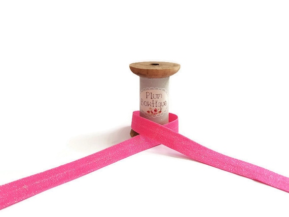 Fold-over Elastic 3/4in Shocking Pink - PER QUARTER METRE Fold-over Elastic 3/4in Shocking Pink - PER QUARTER METRE