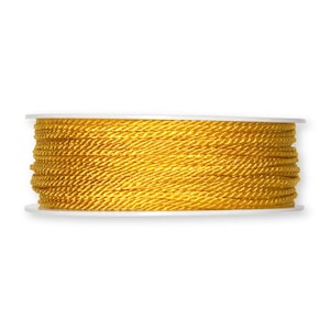 Cordino di seta ritorto giallo dorato da 5 m, spesso 2 mm (1/16 in) *Venduto a 5 m*