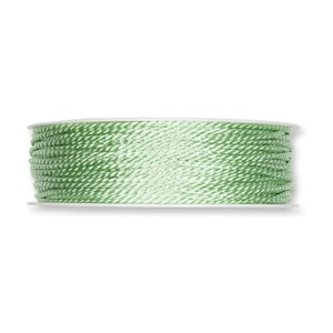 Cordino di seta intrecciato verde menta da 5 m, spesso 2 mm (1/16 in) *Venduto a 5 m*