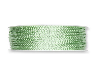Cordón sedoso trenzado verde menta de 5 m, 2 mm (1/16 pulg.) de grosor *Vendido por 5 m*