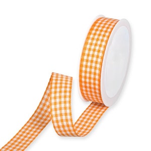 Ruban vichy rustique orange, 25 mm (1 po.) de large *Vendu au mètre*