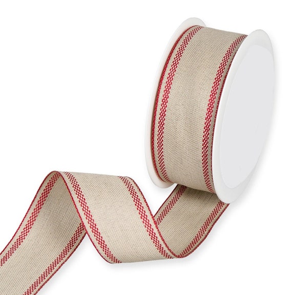 Stitched Linen Tape Red Stitched Linen Tape Red
