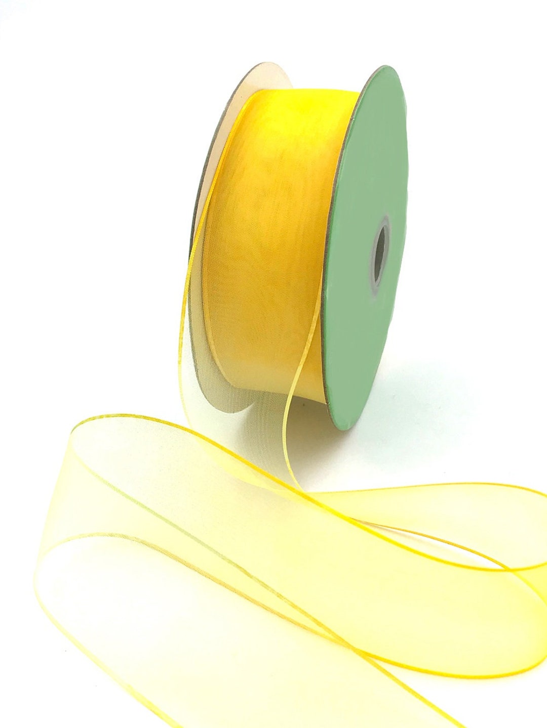 Organce Translucent Ribbon Yellow Ombré Sheer Organza Ribbon, 38mm (1.5in) Wide *sold per Metre ...