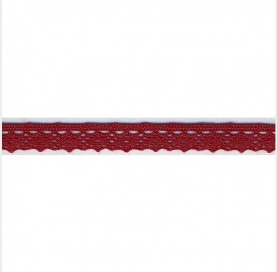 Deep Red Dainty Lace Trim 10mm 3 8in Wide sold per Metre Etsy Ireland