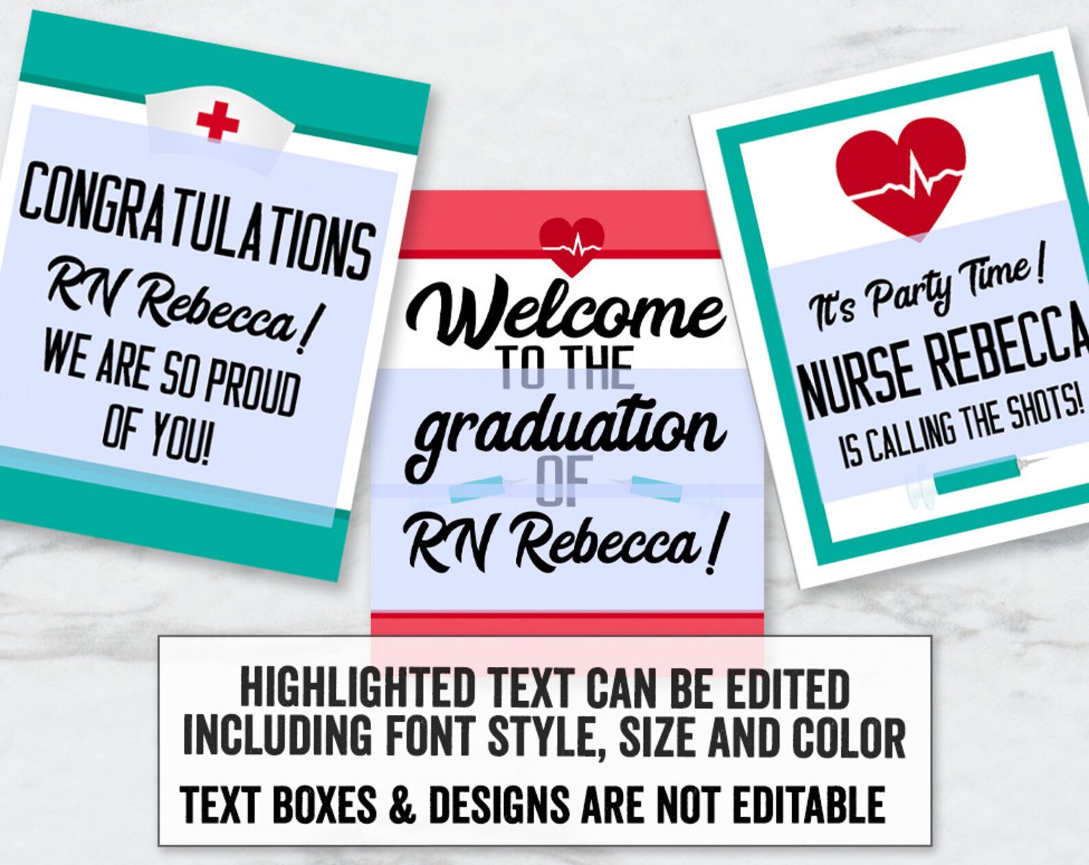 Editable Nurse Graduation Party Bundle Printable DIY Nursing | Etsy
