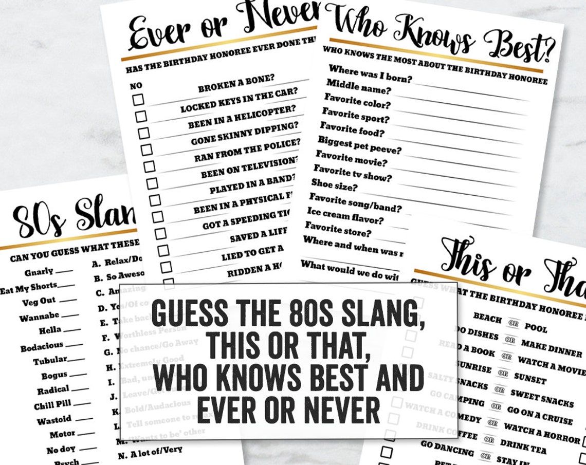 Printable 40th Birthday Party Games Fortieth Party Birthday - Etsy UK