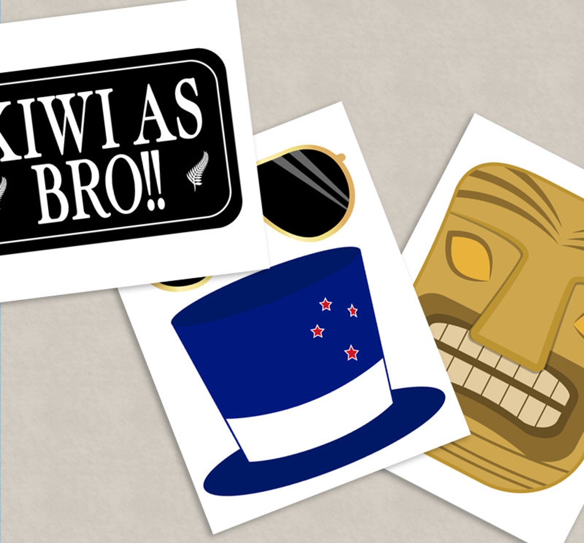 35 New Zealand Photo Booth Props Kiwi Themed Party Props I Etsy UK