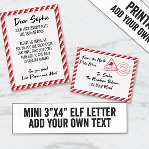 Mini Printable Elf Letter, Editable Elf Letter Tiny, Christmas elves small letter, Printable Christmas elf letter pdf, Instant download