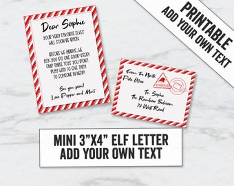Mini Printable Elf Letter, Editable Elf Letter Tiny, Christmas elves small letter, Printable Christmas elf letter pdf, Instant download