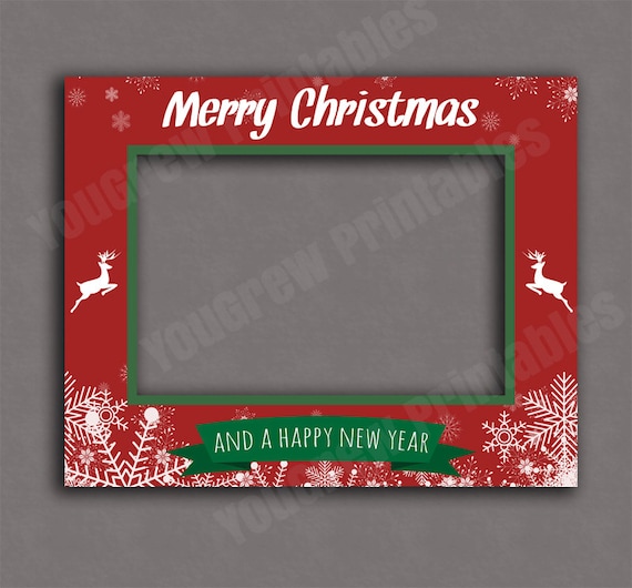 Printable Christmas photo booth frame, Digital Download, giant xmas prop  selfie, holiday photobooth diy, printables seasonal holiday frame