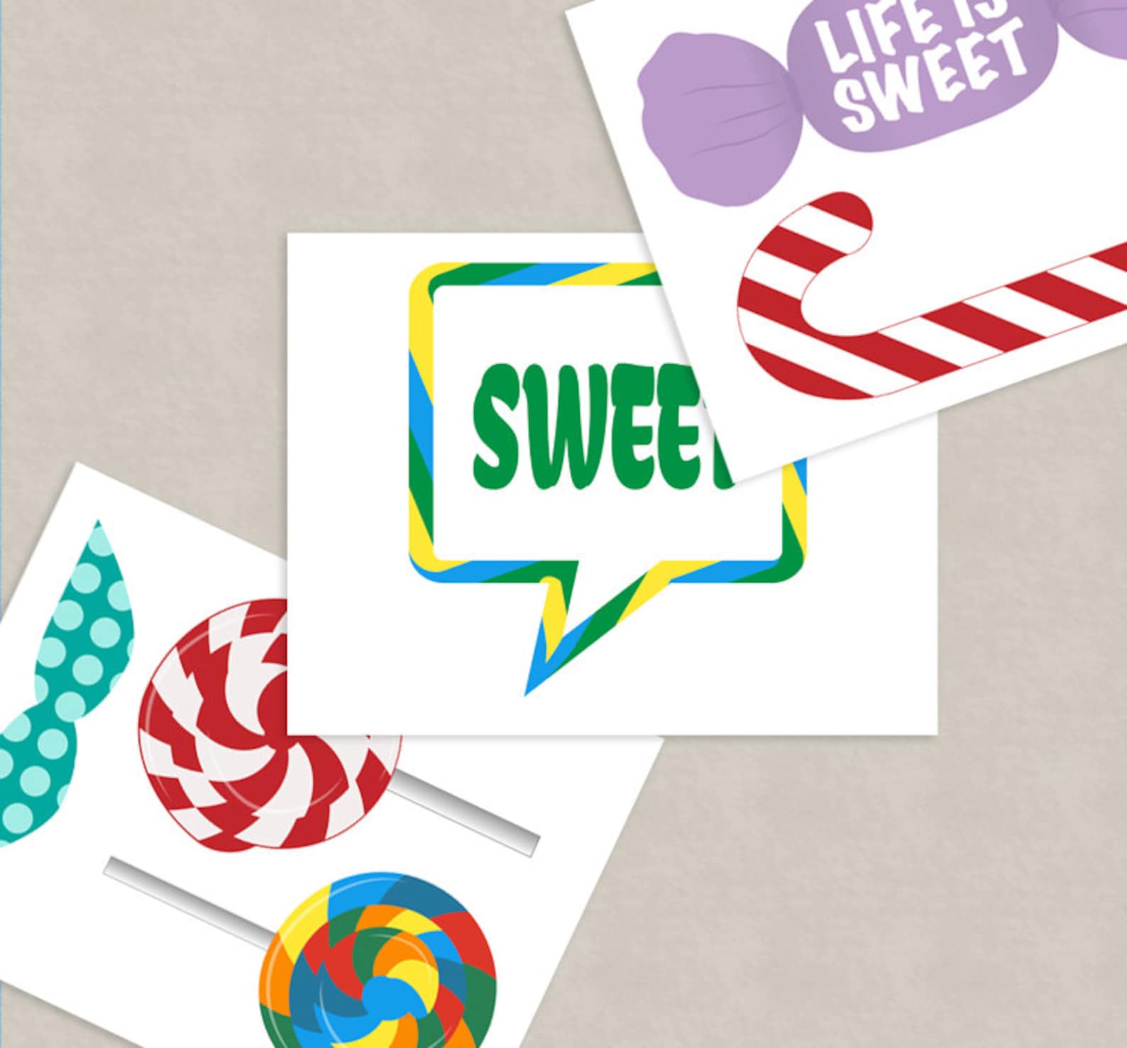 35 Candyland Photo Booth Printable Props Sweet Shoppe Props - Etsy UK