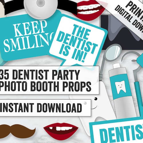 35 Dentist Themed Party Photo Booth Props Dentist Props Etsy UK