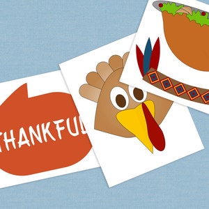 35 Thanksgiving Printable Photo Props Printable Turkey Day - Etsy