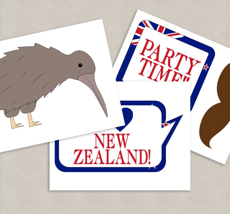35 New Zealand Photo Booth Props Kiwi Themed Party Props I Etsy UK