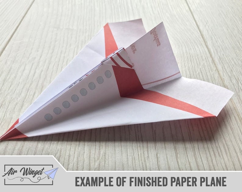 Airplane Paper Plane Template Editable Plane Card Template Etsy UK
