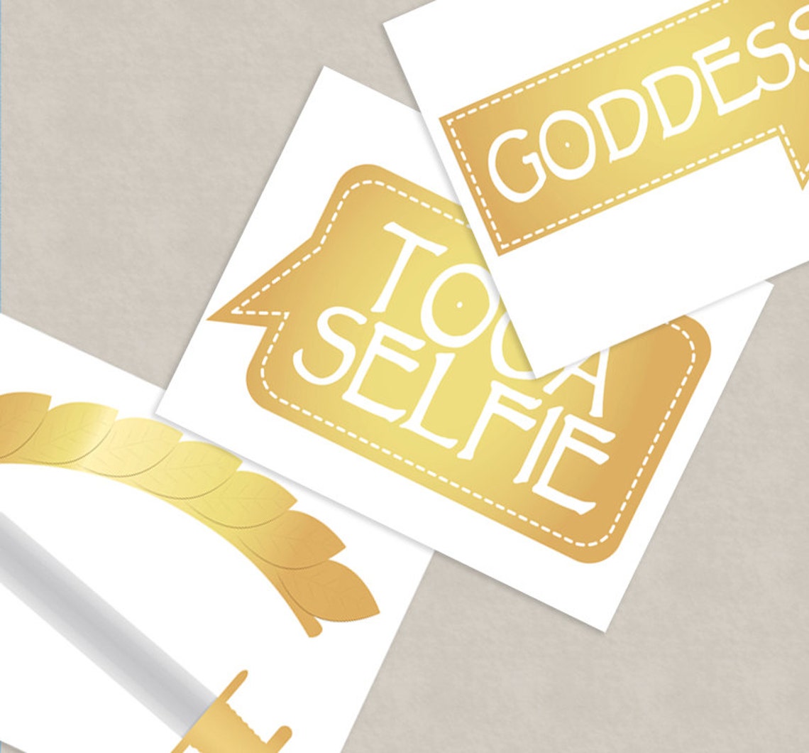 35 Toga Party Props Toga photo booth printables gold and | Etsy