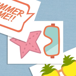 35 Beach Party Prop Printables, Summer Party Printable Props, Colorful ...