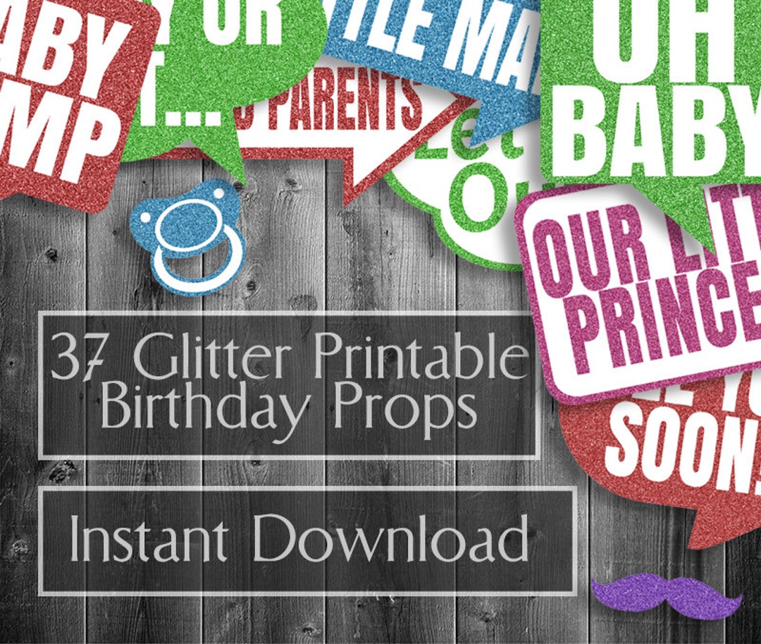 37 Baby Shower Printable Props, DIY Photobooth Downloadables, Baby ...