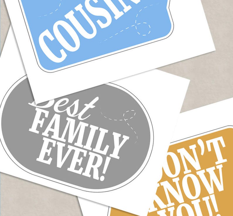 40 Family photo booth props, family party selfie props, photobooth selfies, family reunion party props, family party printables, family pngs image 5