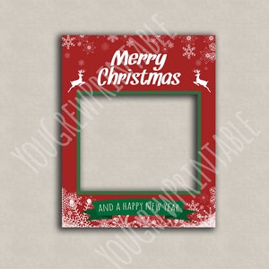 Christmas photo booth frame, Instant Download, giant photobooth photo prop, xmas selfie, happy holidays party photo, printable holiday frame image 2