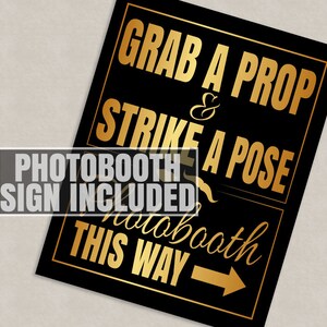 40 Birthday Photo Booth Props, Birthday party printable props, bday party props, gold and black, birthday photobooth props, birthday party image 3