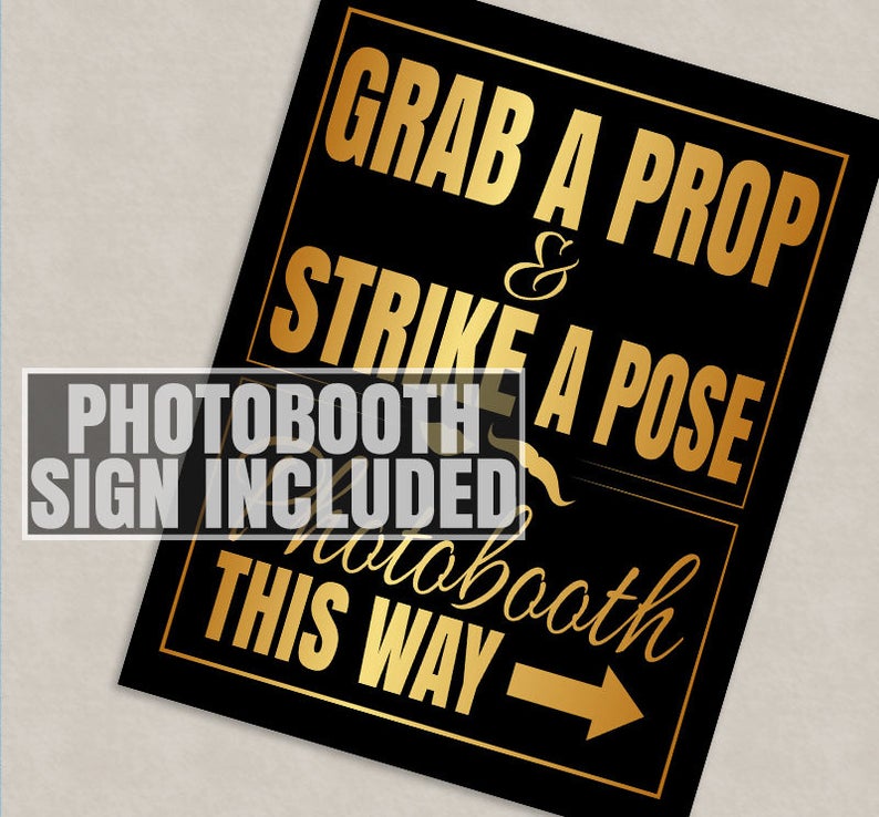 40 Birthday Photo Booth Props, Birthday party printable props, bday party props, gold and black, birthday photobooth props, birthday party image 3