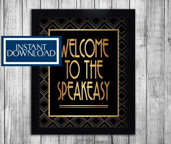 1920s Speakeasy Printable Party Decorations Gatsby Themed Etsy