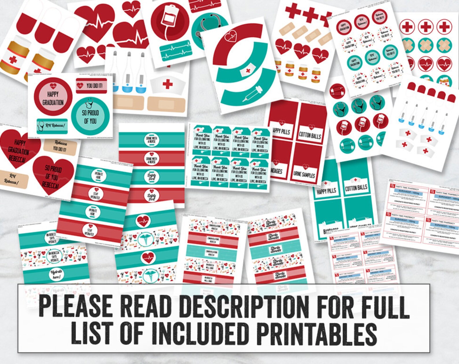 Editable Nurse Graduation Party Bundle Printable DIY Nursing | Etsy