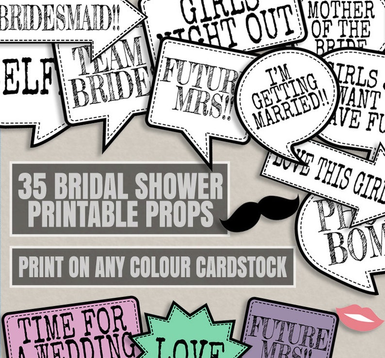 35 Any Color Bridal Shower Printables Ink Saving Bridal - Etsy