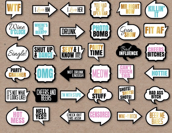 35 Adult Phrases Printable Photo Booth Props Adult Party Props