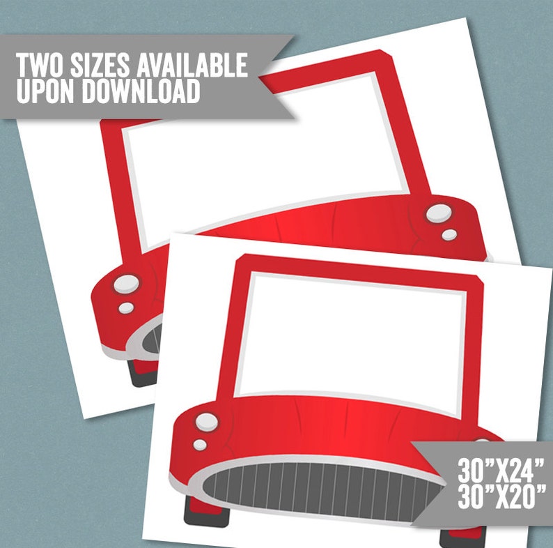 Car Frame Prop Printable Red Car Photo Booth Frame Kid's Etsy