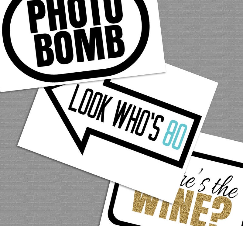 35 80th Birthday Party Printable Props Photo Booth Props - Etsy UK