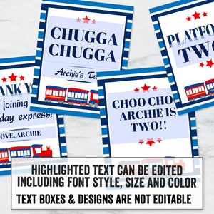 Printable Train Party Signs, Editable Train Party Signs to Add Your Own ...