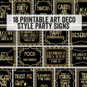 Roaring 20's Party Decor 24 X 36 SPEAKEASY WELCOME Sign Download 24x36  Black and Gold Art Deco Poster Printable BG5 -  Denmark