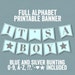 Printable Blue and Silver Banner, Baby Shower Bunting, Diy Bunting ...
