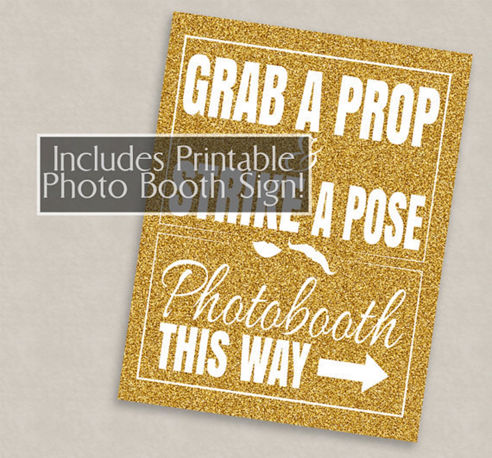 35 Gold Wedding Photo Booth Printable Photo Booth Props | Etsy