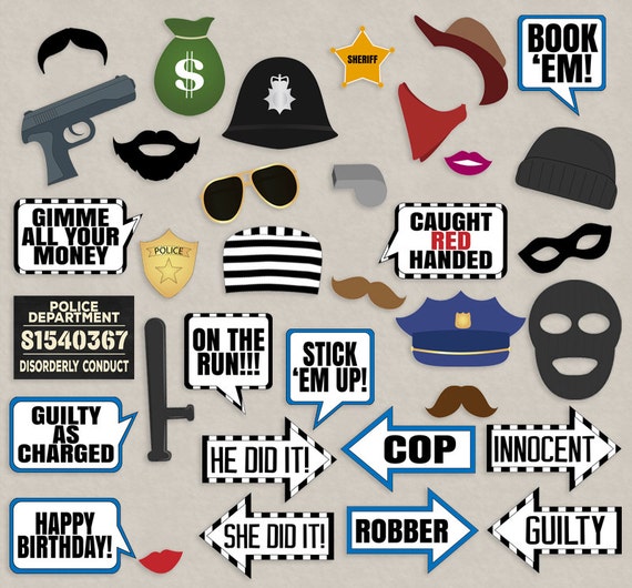 35 Cops And Robbers Party Props Police Party Theme Photo Etsy