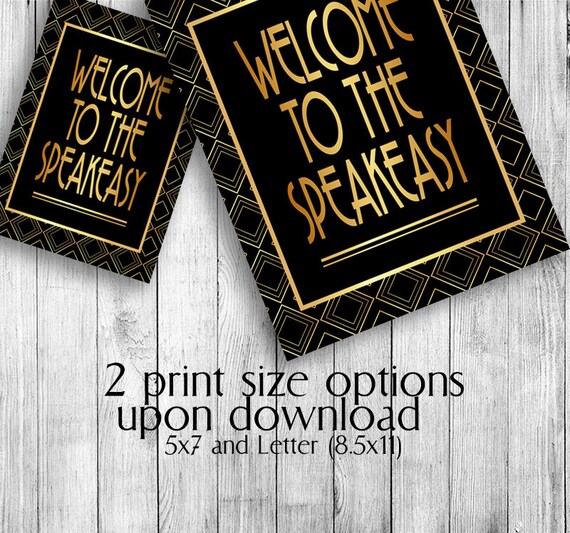 1920s Speakeasy Printable Party Decorations Gatsby Themed Etsy